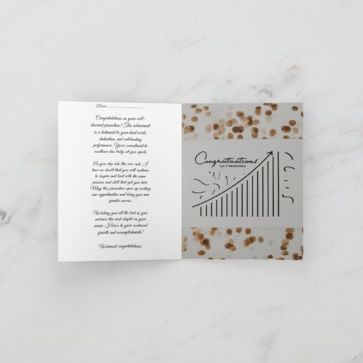 おめでとうございます!昇進お祝い申し上げます! サンキューカード (内部)