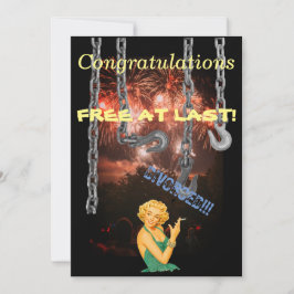 おめでとうございます（最後に無料）離婚カード。 招待状