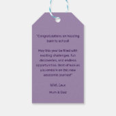 おめでとうございます:準備学準備!新学期 ギフトタグ (裏面)