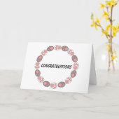 おめでとうございます。猫の足おもしろいがパーソナライズ カード (黄色い花)