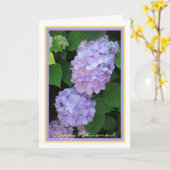 おめでとうございます。紫あじさエレガントん カード (黄色い花)