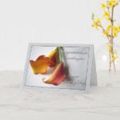 おめでとうございます、結婚式の日 カード (黄色い花)