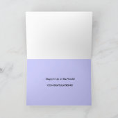 おめでとうございます – 花とグレー/黄色の階段 カード (内部)