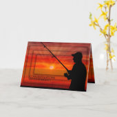 おめでとうございます – 退職 – 魚釣りアットサッシー カード (黄色い花)