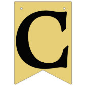 おめでとうございます、黒い文字オン古い金ゴールドカラーBkgd バンティングフラッグ (第1の旗)