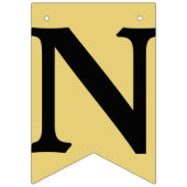 おめでとうございます、黒い文字オン古い金ゴールドカラーBkgd バンティングフラッグ (第3の旗)