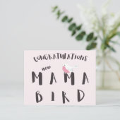 おめでとうございますNew Mama Bird -おもしろい引用文はがき ポストカード (スタンド正面)