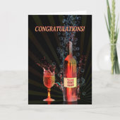 おめでとうございま独身のす、ぶどう酒をすすって カード (正面)