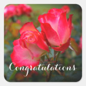 おめでとうさくらんぼパルフェバラ#4-3ステッカー スクエアシール (正面)