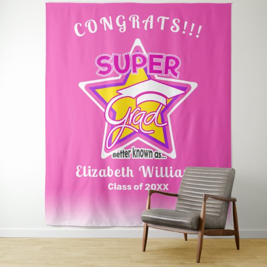 おめでとうすごいグラッドピンク – 編集可能文字 タペストリー (インサイチュ)