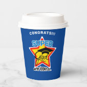 おめでとうすごいグラッドロゴ – 編集可能フォトカラー文字 紙コップ (正面)