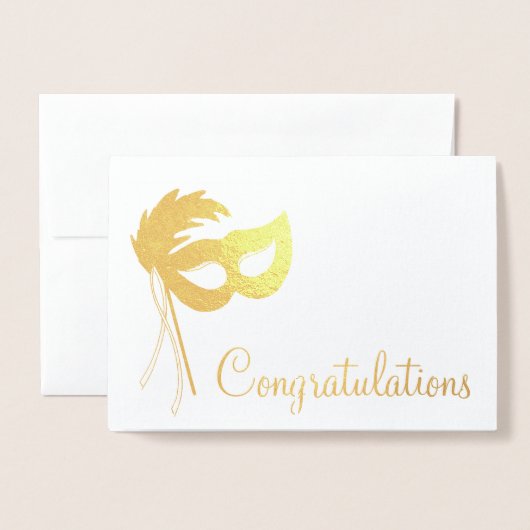 おめでとうたい演劇倶楽部演劇仮面 箔カード (封筒付き正面)