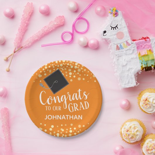 おめでとうと名前をカスタムする ペーパープレート (パーティー)