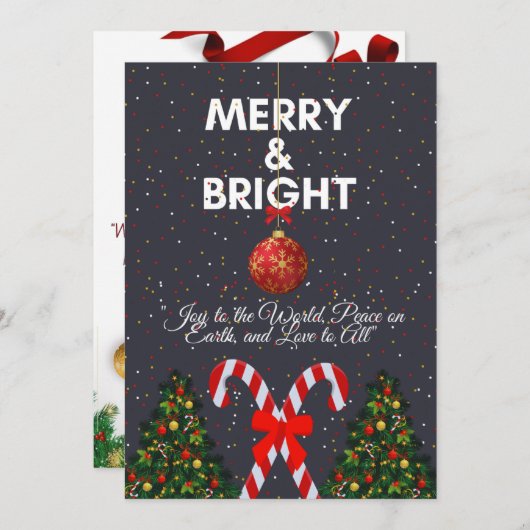 おめでとうと輝きに満ちたクリスマスカード シーズンカード (正面/裏面)