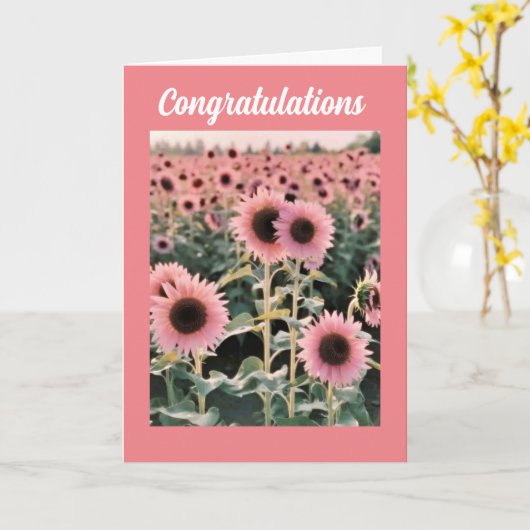 **おめでとうのひまわり畑 カード (黄色い花)