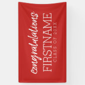 おめでとうのクラス – 赤を編集できる 横断幕 (縦)