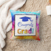 おめでとうのグラデーション色、おもしろい クッション (ブランケット)