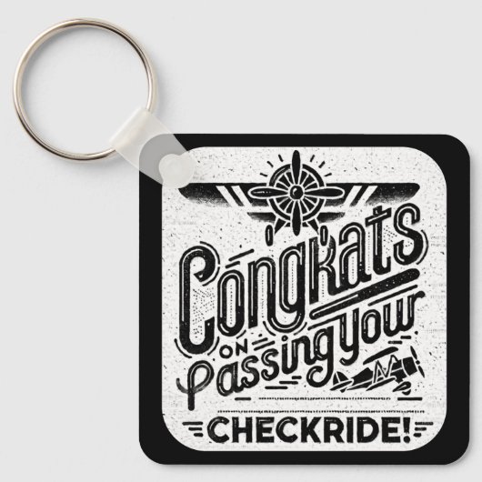 おめでとうのチェックライド通過! キーホルダー (正面)