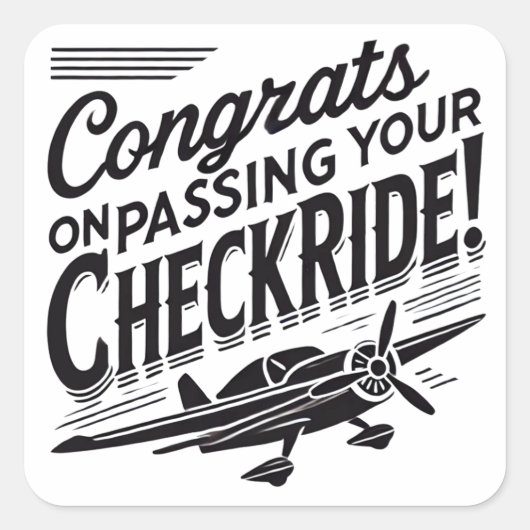 おめでとうのチェックライド通過! スクエアシール (正面)