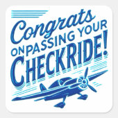 おめでとうのチェックライド通過！ スクエアシール (正面)