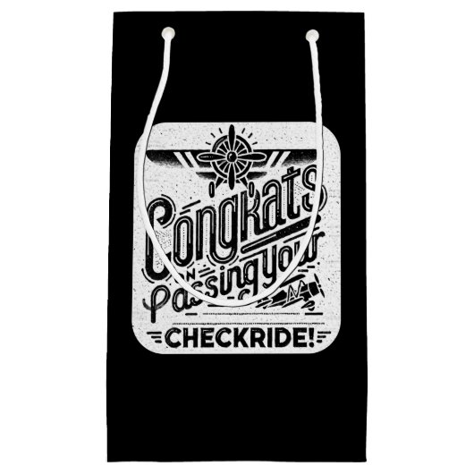 おめでとうのチェックライド通過！ スモールペーパーバッグ (正面)