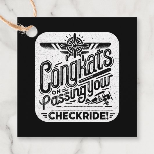 おめでとうのチェックライド通過! フェイバータグ (正面)