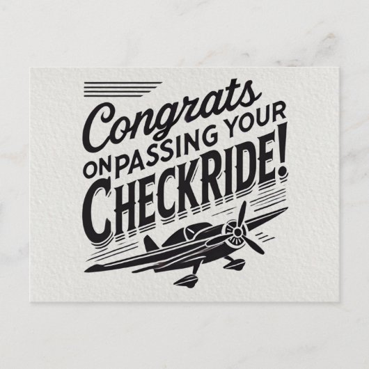 おめでとうのチェックライド通過！ ポストカード (正面)