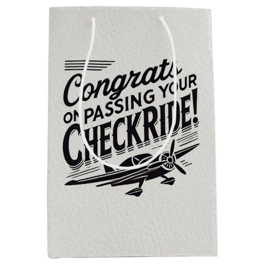 おめでとうのチェックライド通過！ ミディアムペーパーバッグ (正面)