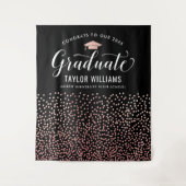 おめでとうのバラ金ゴールド紙吹雪パーティー タペストリー (正面)