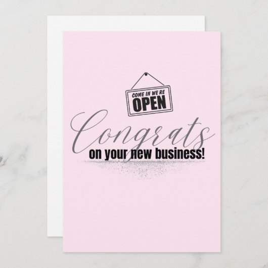 おめでとうのビジネスピンクのタイポグラフィカード シーズンカード (正面/裏面)