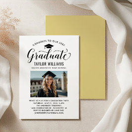 おめでとうのブラックスクリプトの写真 招待状