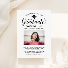 おめでとうのブラックスクリプトの写真 招待状