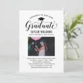 おめでとうのブラックスクリプトの写真 招待状 (スタンド正面)