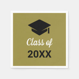 おめでとうの卒業式の上限クラス（任意の年） スタンダードカクテルナプキン