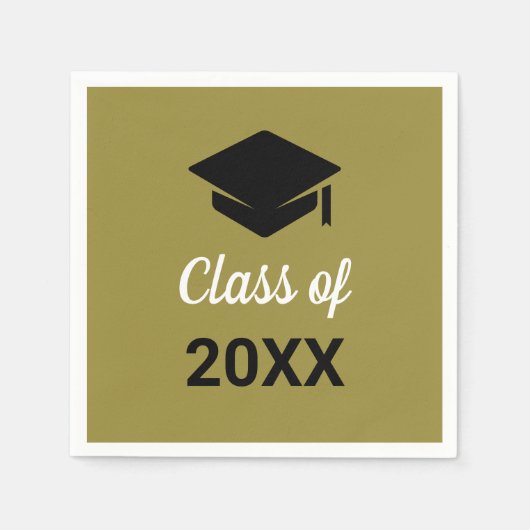 おめでとうの卒業式の上限クラス（任意の年） スタンダードカクテルナプキン (正面)