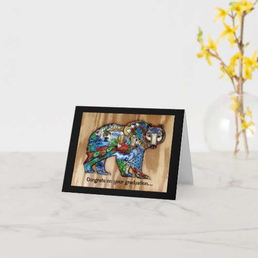 おめでとうの卒業式の折り畳みグリーティングカード カード (黄色い花)