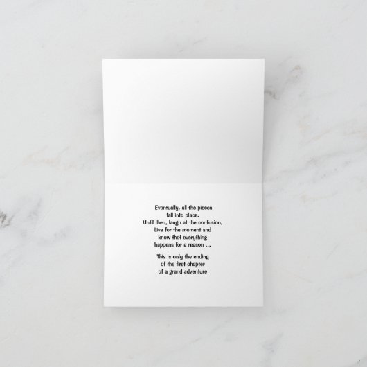 おめでとうの卒業式の折り畳みグリーティングカード カード (内部)