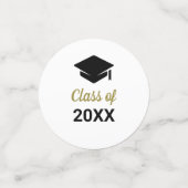 おめでとうの卒業式クラス任意の年の卒業式キャップ コンフェッティ (スモール正面)