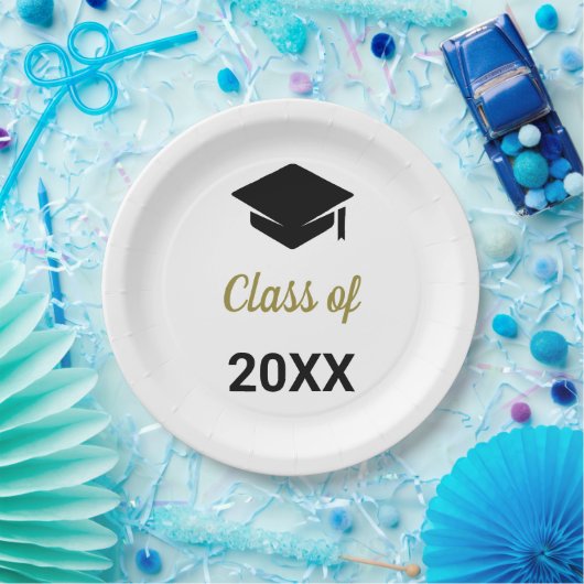 おめでとうの卒業式クラス任意の年の卒業式キャップ ペーパープレート (パーティー)