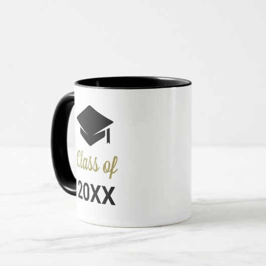 おめでとうの卒業式クラス任意の年の卒業式キャップ マグカップ (正面左)