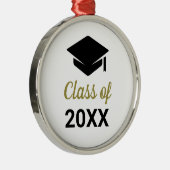 おめでとうの卒業式クラス任意の年の卒業式キャップ メタルオーナメント (右)