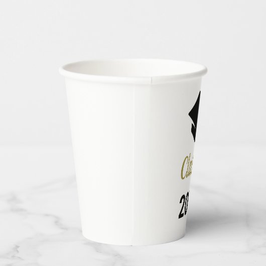 おめでとうの卒業式クラス任意の年の卒業式キャップ 紙コップ (右)