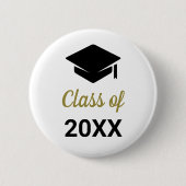 おめでとうの卒業式クラス任意の年の卒業式キャップ 缶バッジ (正面)