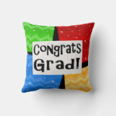 おめでとうの卒業生の陽気で多彩な卒業パーティー クッション (裏面)