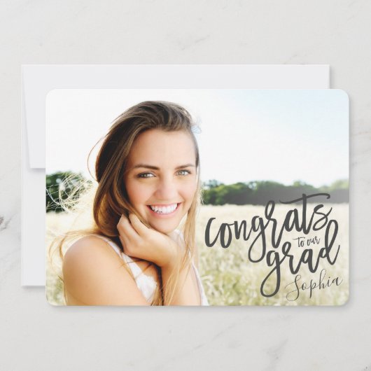 おめでとうの卒業生への進学 案内状 (正面)