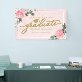 おめでとうの卒業生ピンクフローラの卒業パーティー 横断幕 (トレードショー)