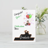 おめでとうの卒業生、ワインと風船の挨拶 (スタンド正面)