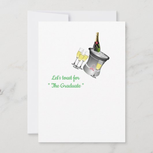 おめでとうの卒業生、ワインと風船の挨拶 (裏面)