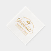 おめでとうの大学院生エレガント語 箔ナプキン (右)