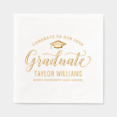 おめでとうの大学院生エレガント語 箔ナプキン (正面)